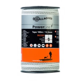 gallagher powerline lint 12.5mm wit 100mtr
